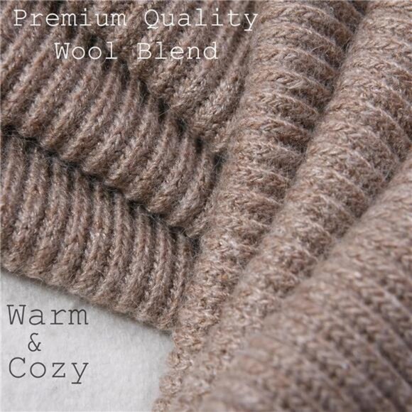 Unisex Beanie Hat Scarf Set Winter Knit Long Scarf Neck Warmer